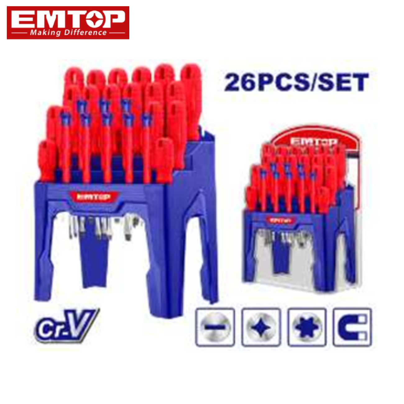SKI - สกี จำหน่ายสินค้าหลากหลาย และคุณภาพดี | EMTOP ESST2601 ชุดไขควง 26 ชิ้น