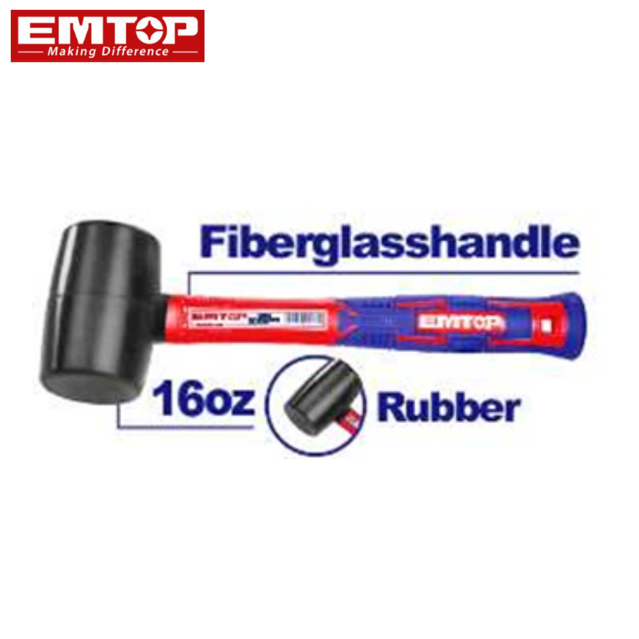 SKI - สกี จำหน่ายสินค้าหลากหลาย และคุณภาพดี | EMTOP EHAMRH1601 ค้อนยางดำ 160oz