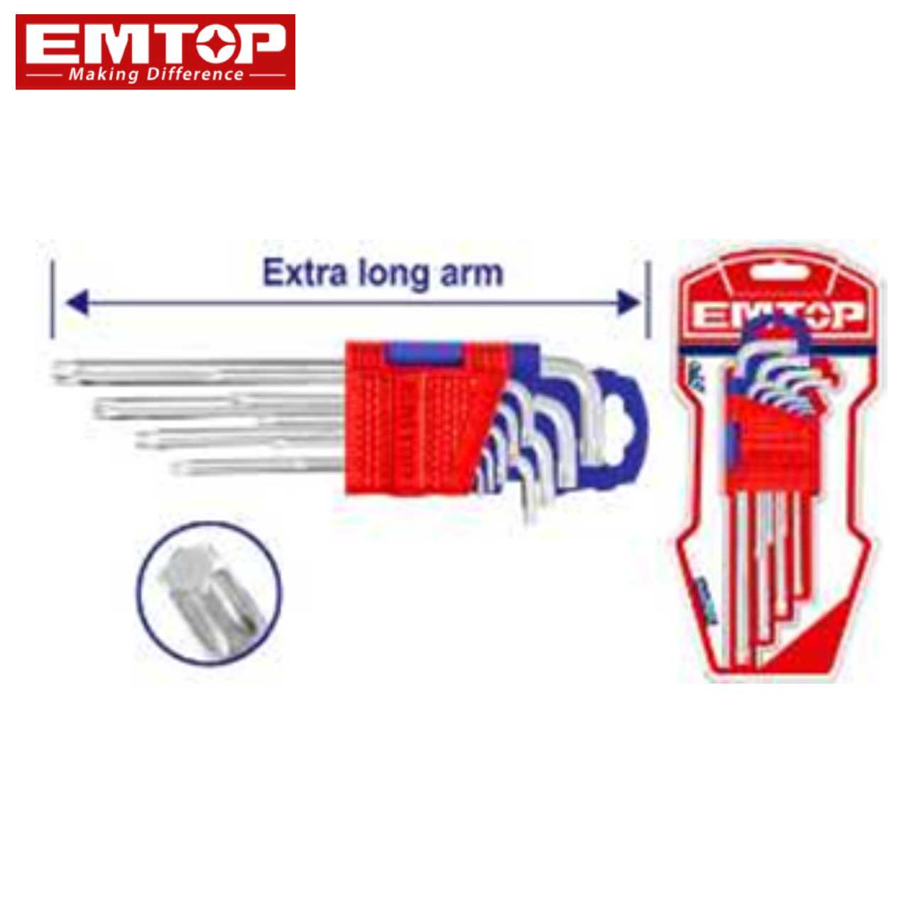 SKI - สกี จำหน่ายสินค้าหลากหลาย และคุณภาพดี | EMTOP EHKY3092 ชุดกุญแจทอกซ์ 9 ชิ้น