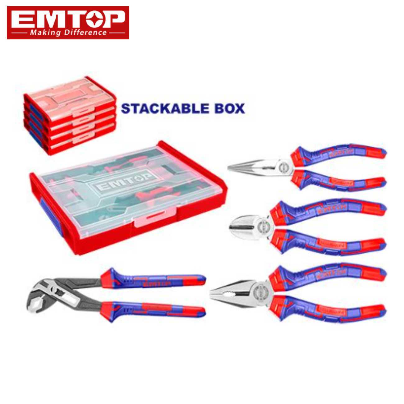 SKI - สกี จำหน่ายสินค้าหลากหลาย และคุณภาพดี | EMTOP EHTSV01P04 ชุดคีมรวม 4 ชิ้น