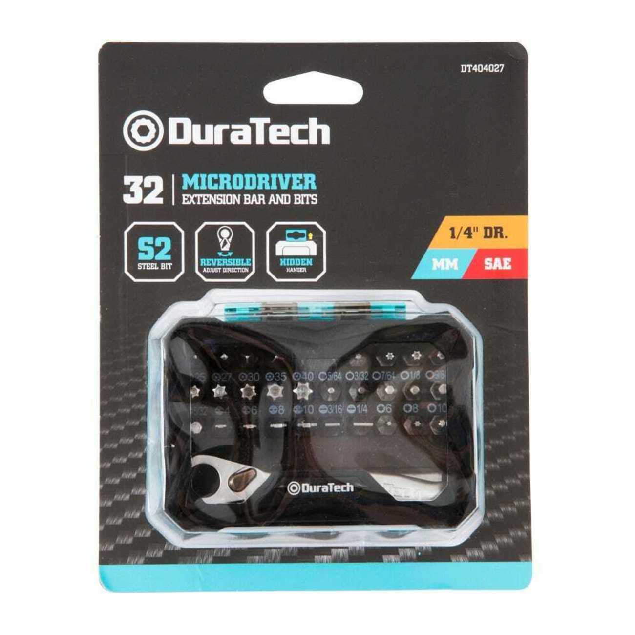 SKI - สกี จำหน่ายสินค้าหลากหลาย และคุณภาพดี | DURATECH DT404027 ชุดด้ามฟรีเช็ทเล็ก 1/4 นิ้ว พร้อมหัวเปลี่ยน 32 หัว
