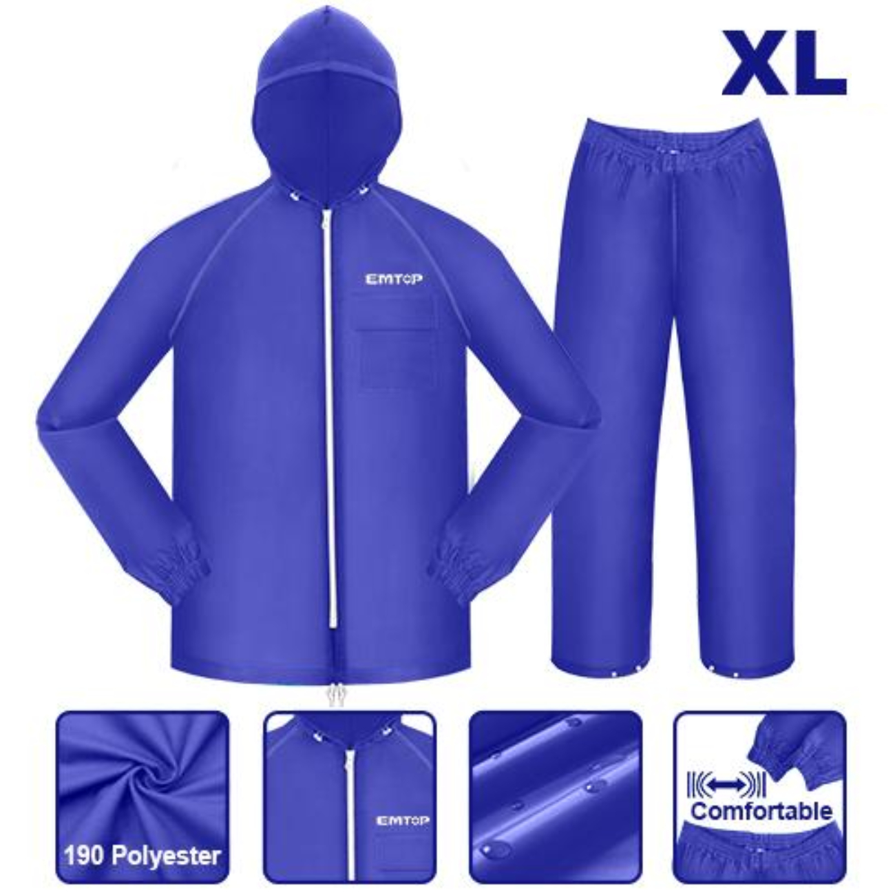 SKI - สกี จำหน่ายสินค้าหลากหลาย และคุณภาพดี | EMTOP ERST02XL ชุดกันฝน ไชส์ XL