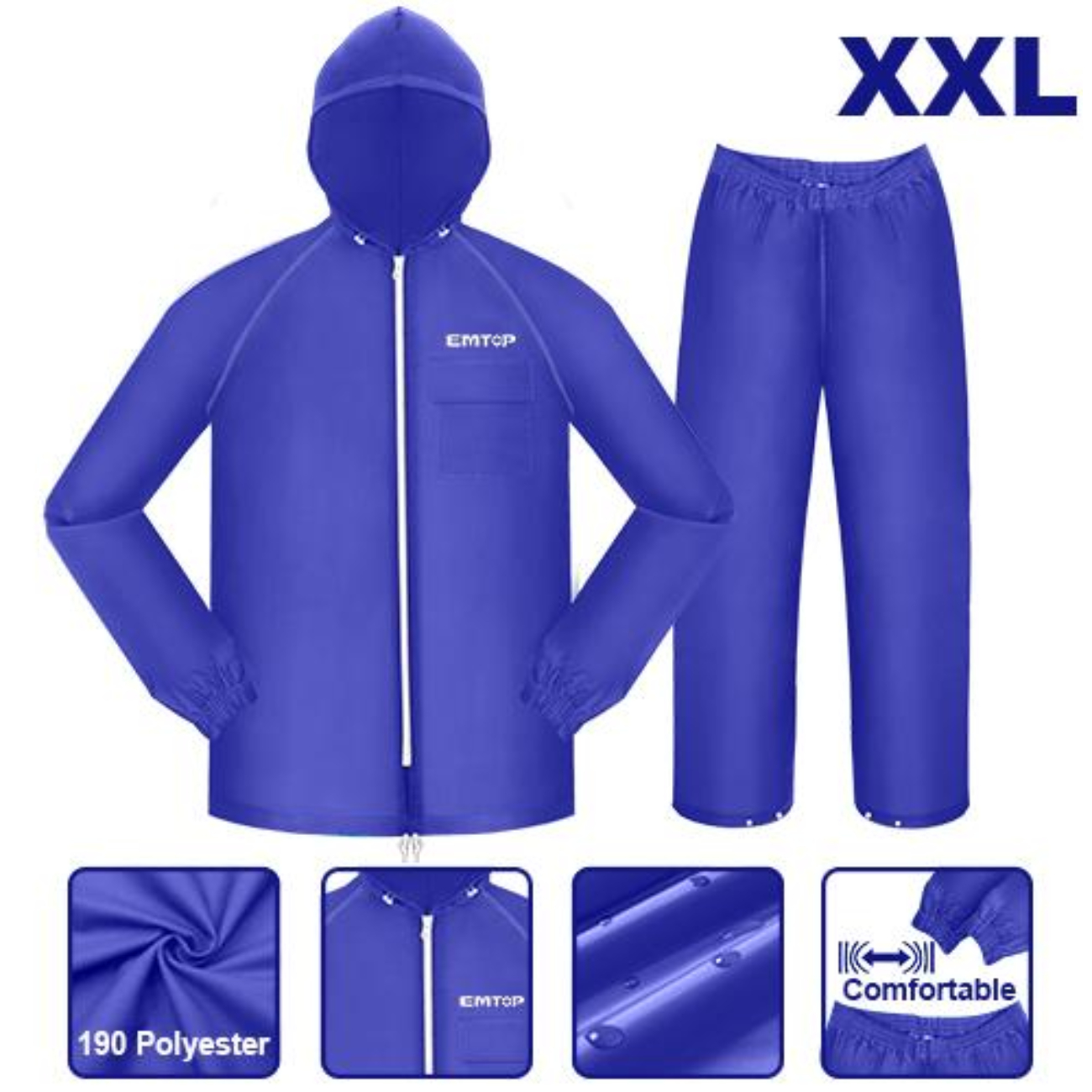 SKI - สกี จำหน่ายสินค้าหลากหลาย และคุณภาพดี | EMTOP ERST02XXL ชุดกันฝน ไชส์ XXL