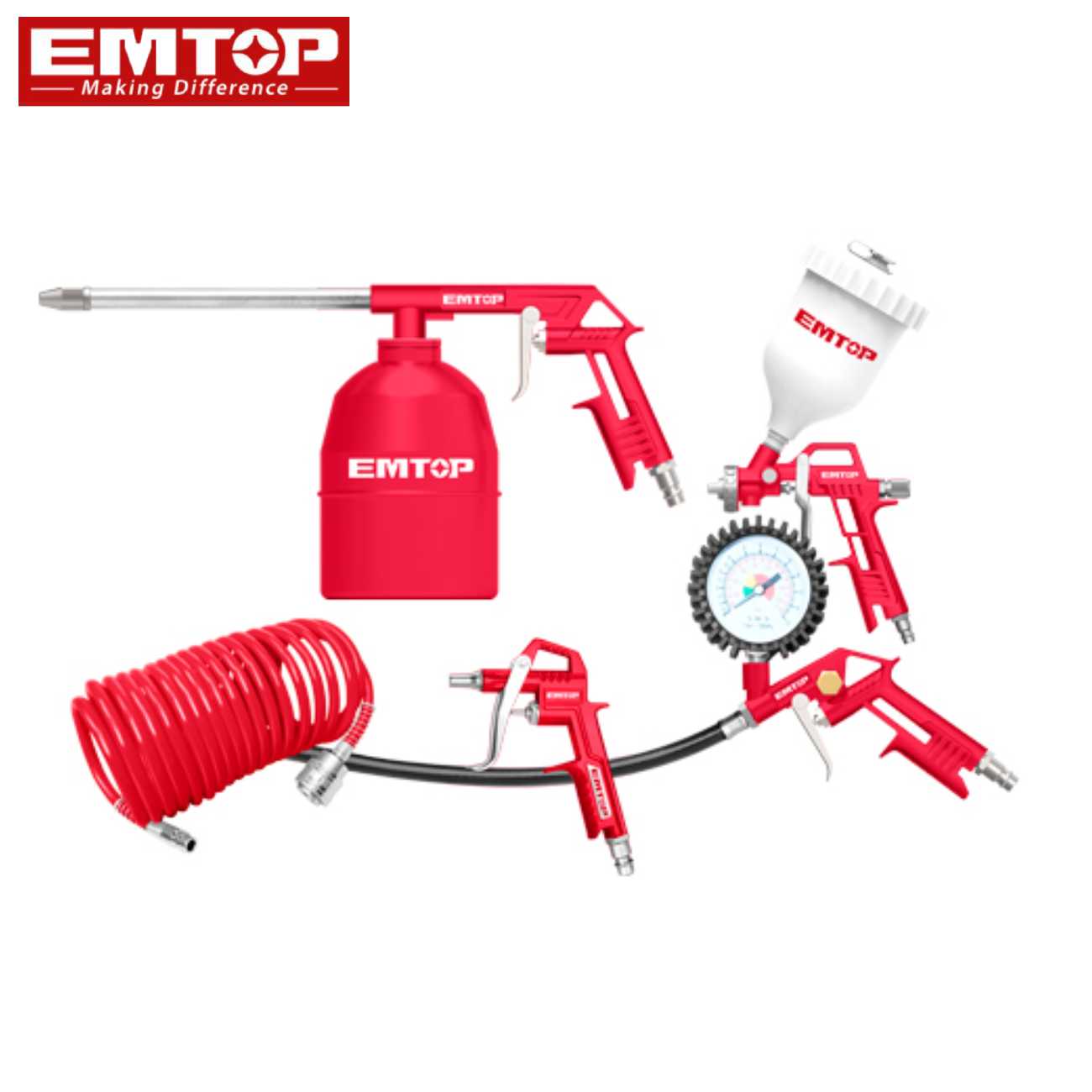 SKI - สกี จำหน่ายสินค้าหลากหลาย และคุณภาพดี | EMTOP EATLS0503J ชุดอุปกรณ์งานลม 5 ชิ้น