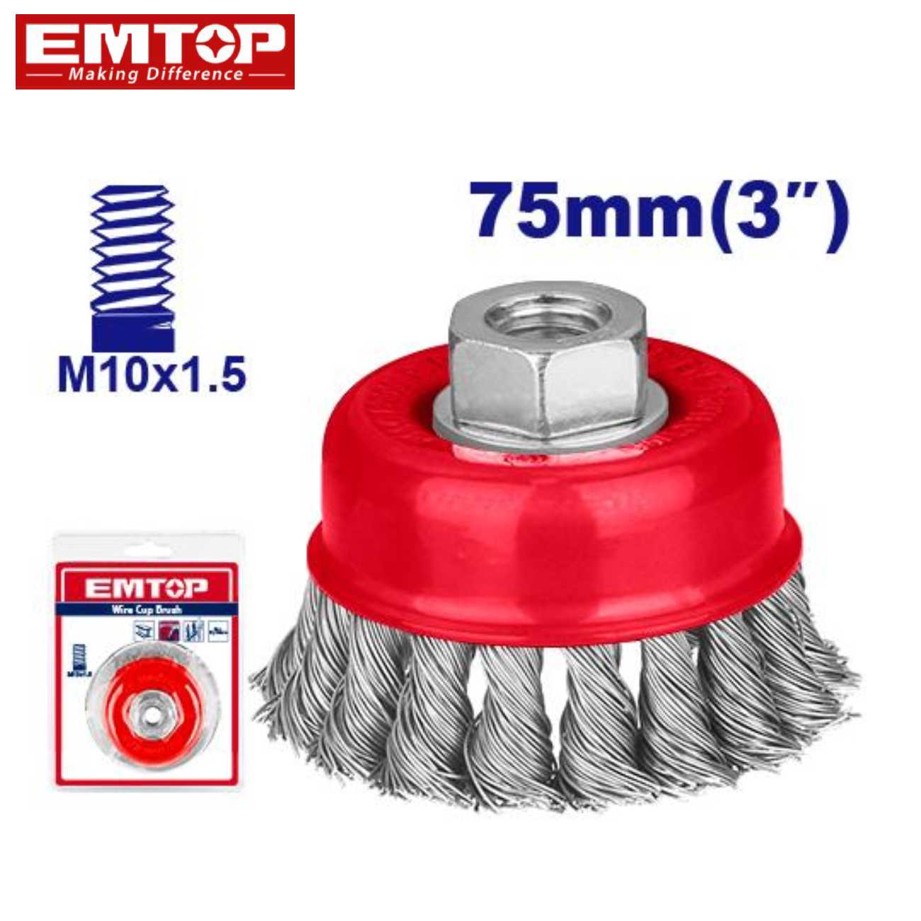 SKI - สกี จำหน่ายสินค้าหลากหลาย และคุณภาพดี | EMTOP EWCB70755 แปรงลวดรูปถ้วยเกลียว
