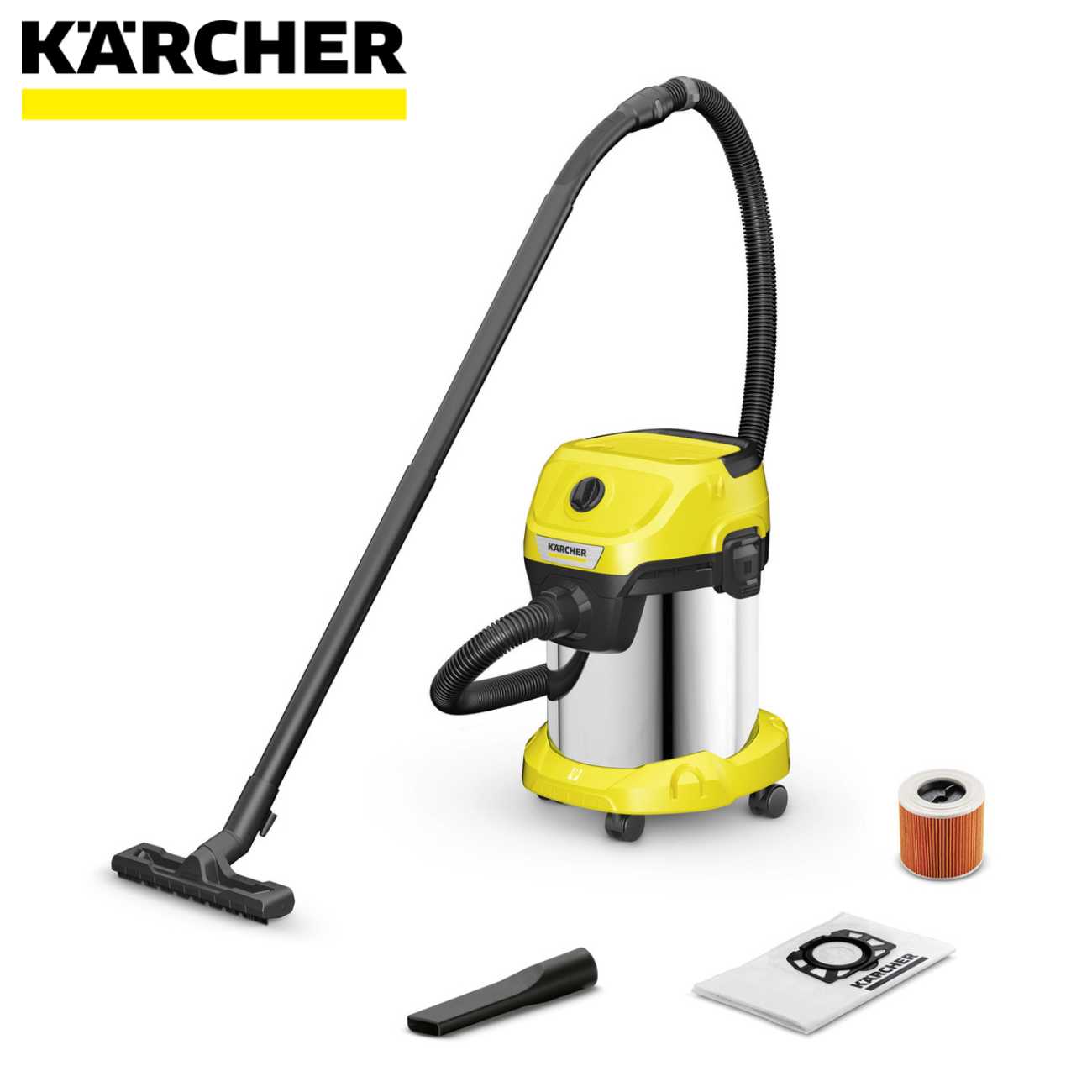 SKI - สกี จำหน่ายสินค้าหลากหลาย และคุณภาพดี | KARCHER 1.628-135.0 เครื่องดูดฝุ่นแบบเปียกและแห้ง WD 3 S V-17/4/20