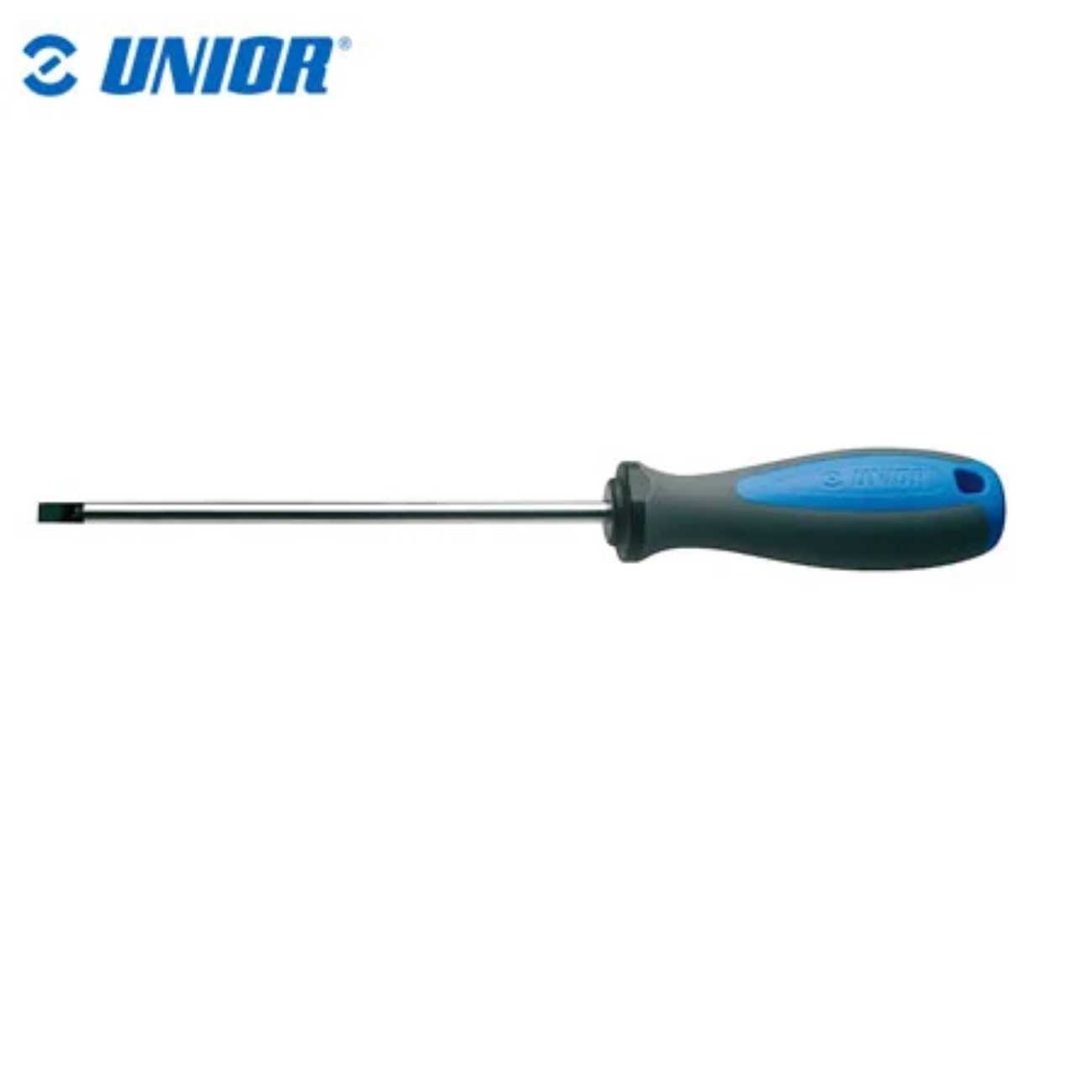 SKI - สกี จำหน่ายสินค้าหลากหลาย และคุณภาพดี | UNIOR 602TBI ไขควงแบน 11นิ้ว 1.0x5.5mm ชุบโครเมี่ยมปากดำด้ามฟ้าเทา