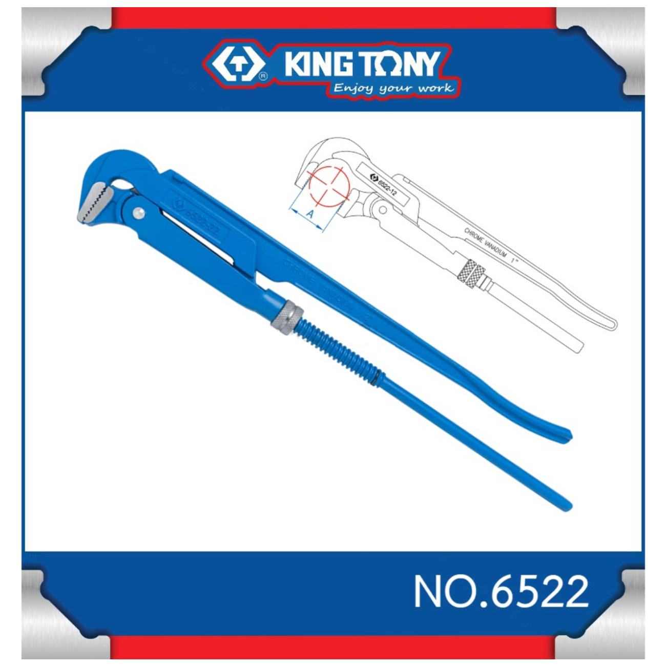 SKI - สกี จำหน่ายสินค้าหลากหลาย และคุณภาพดี | KINGTONY 6522-29 ประแจจับแป๊ป 2 ขา ปาก 90 องศา ขนาด 4 นิ้ว