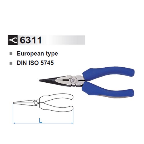 KINGTONY 6311-08 คีมปากแหลม ด้ามหนา 8นิ้ว (KI-9702002)