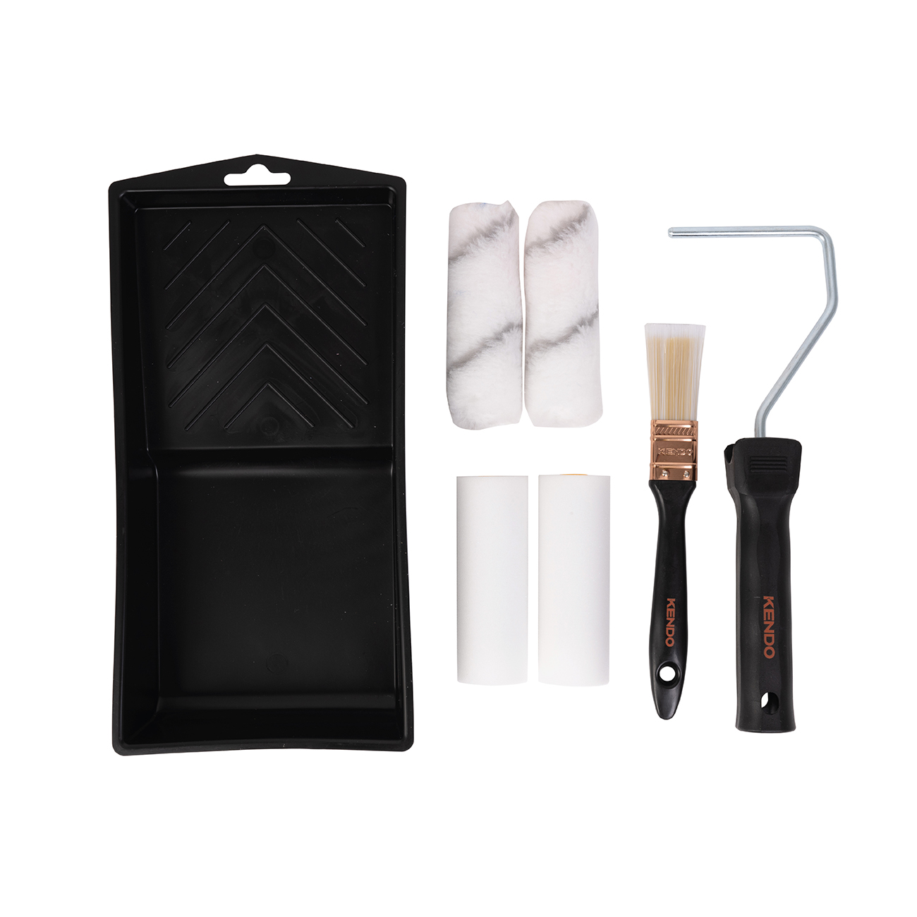 SKI - สกี จำหน่ายสินค้าหลากหลาย และคุณภาพดี | KENDO 46706 ชุดอุปกรณ์ทาสี ลูกกลิ้ง 4 นิ้ว +ด้าม+ถาดพลาสติก