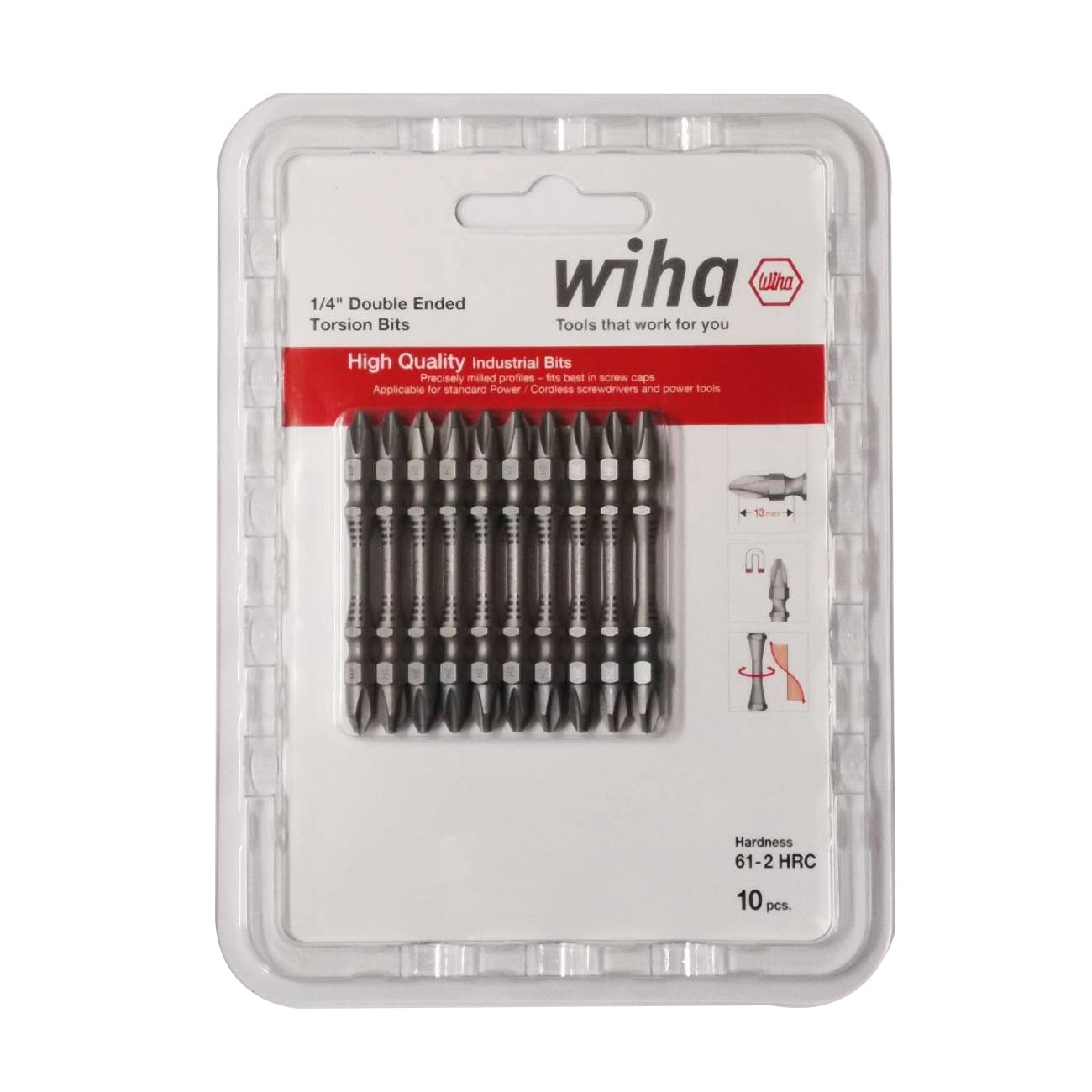 SKI - สกี จำหน่ายสินค้าหลากหลาย และคุณภาพดี | WIHA ดอกไขควงลมสีเงิน #2x65mm.[10ดอก/แพ็ค]#37003