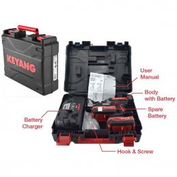 KEYANGI W18BLA ไขควงกระแทกไร้สาย 18V. Brushless แบตเตอรี่ 5.0Ah 2 ก้อน แท่นชาร์ต 1 อัน