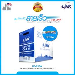 SKI - สกี จำหน่ายสินค้าหลากหลาย และคุณภาพดี | LINK US-9106LSZH  สาย LAN CAT6,สีขาว 305เมตร,LAZH,ใช้เดินภายในอาคาร