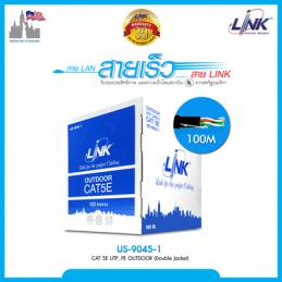 SKI - สกี จำหน่ายสินค้าหลากหลาย และคุณภาพดี | LINK US-9045-1 สาย LAN CAT5E,สีดำค.ยาว 100เมตร,ใช้เดินภายนอกอาคาร