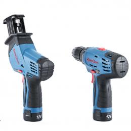 Dongcheng(DCดีจริง) DCKIT02EK ชุด combo ไร้สาย 12V (สว่านไร้สาย+เครื่องเลื่อย) แบต 2 ก้อน x2.0Ah Li-Ion