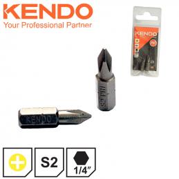 SKI - สกี จำหน่ายสินค้าหลากหลาย และคุณภาพดี | KENDO 21210105 ดอกไขควงตอก ปากแฉก หัวแม่เหล็ก PH1 × 25mm (2 ชิ้น/แพ็ค)