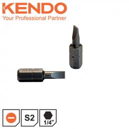SKI - สกี จำหน่ายสินค้าหลากหลาย และคุณภาพดี | KENDO 21310405 ดอกไขควงตอก ปากแบน หัวแม่เหล็ก SL4 × 25mm (2 ชิ้น/แพ็ค)