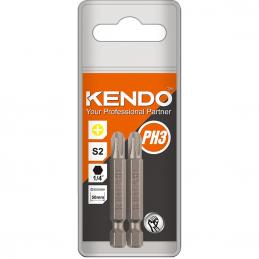 KENDO-21220305-ดอกไขควงลมหัวเดี่ยว-แฉก-PH3-×-50-mm-2-ชิ้น-แพ็ค