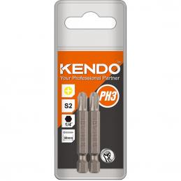 SKI - สกี จำหน่ายสินค้าหลากหลาย และคุณภาพดี | KENDO 21220305 ดอกไขควงลมหัวเดี่ยว แฉก หัวแม่เหล็ก PH3 × 50 mm (2 ชิ้น/แพ็ค)