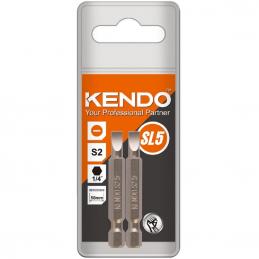 SKI - สกี จำหน่ายสินค้าหลากหลาย และคุณภาพดี | KENDO 21320505 ดอกไขควงลมหัวเดี่ยว แบน หัวแม่เหล็ก SL5 × 50 mm (2 ชิ้น/แพ็ค)