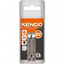 SKI - สกี จำหน่ายสินค้าหลากหลาย และคุณภาพดี | KENDO 21320605 ดอกไขควงลมหัวเดี่ยว แบน หัวแม่เหล็ก SL6 × 50 mm (2 ชิ้น/แพ็ค)