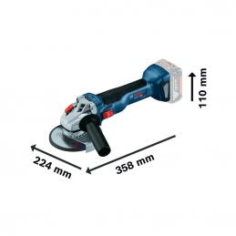 BOSCH GWS18V-10เครื่องเจียร์ 4นิ้ว 18 V เครื่องตัวเปล่า Brushless motor (Solo)  #06019J40k0