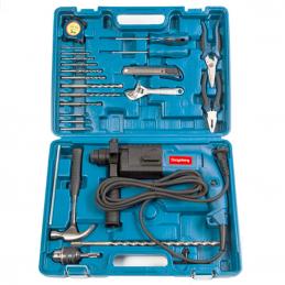 Dongcheng(DCดีจริง) DZC02-20B(SET) สว่านโรตารี่ 2 ระบบ 20 มม. 500W SDS Plus + ชุดเครื่องมือ 22 ชิ้น