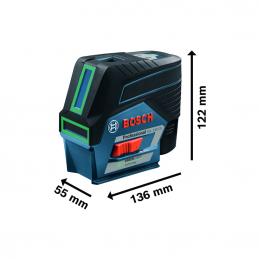 BOSCH GCL2-50CG เลเซอร์กำหนดแนวเส้น กากบาท + กำหนดจุด 2 จุด ระยะทำงาน 50 เมตร เลเซอร์สีเขียว #0601066H80 (ใช้กับขา BT150)