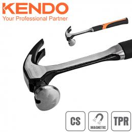 KENDO-25126-ค้อนหงอนด้ามไฟเบอร์-หุ้มยาง-16OZ-450g-1-ปอนด์