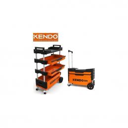 KENDO 90333 ชั้นเก็บเครื่องมือช่าง ล้อเลื่อน 4 ชั้นพับได้ 700Wx380Dx535(900)H