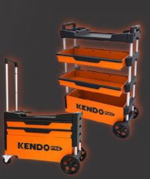KENDO 90333 ชั้นเก็บเครื่องมือช่าง ล้อเลื่อน 4 ชั้นพับได้ 700Wx380Dx535(900)H