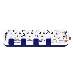 LEOPRO WL4375-3MCTM รางปลั๊กไฟ 4 เต้ารับ 4 สวิทช์ สายไฟยาว 3 เมตร [สีขาว]