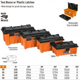 TRUPER 19854  กล่องเครื่องมือพลาสติก 16นิ้วx8นิ้วx6.1/2นิ้ว (CHA-14N) (กล่อง 3 ชิ้น)