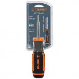 TRUPER 14200 ไขควงเปลี่ยนหัวพร้อมดอกไขควง 6 หัว (DT-4) (กล่อง 6 ชิ้น)