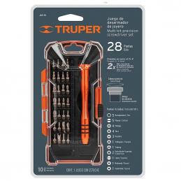 TRUPER 14160 ไขควงสำหรับงานละเอียด พร้อมดอกไขควง 29 หัว (JOY-29) (กล่อง 4 ชิ้น)