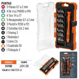 TRUPER 14160 ไขควงสำหรับงานละเอียด พร้อมดอกไขควง 29 หัว (JOY-29) (กล่อง 4 ชิ้น)