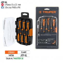 TRUPER 14156 ชุดไขควงซ่อมนาฬิกา 6 ชิ้น แกน 60x150mm. (2.1/4นิ้วx6นิ้ว) [JOY-6L]