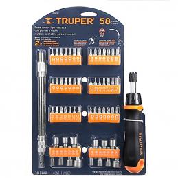 TRUPER 18220 ไขควงด้ามฟรี พร้อม ดอกไขควง 58 หัว (JDM 58)