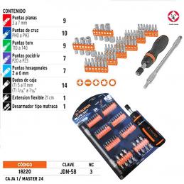 TRUPER 18220 ไขควงด้ามฟรี พร้อม ดอกไขควง 58 หัว (JDM 58)