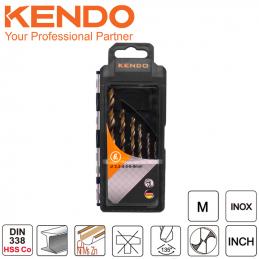SKI - สกี จำหน่ายสินค้าหลากหลาย และคุณภาพดี | KENDO 11603834 ดอกสว่านเจาะสแตนเลส(โคบอลท์) 6 ตัวชุด 2 - 8mm