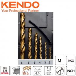 KENDO 11603834 ดอกสว่านเจาะสแตนเลส(โคบอลท์) 6 ตัวชุด 2 - 8mm