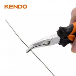 KENDO 10402 คีมปากแหลมงอ (หุ้มยาง) 200mm/8นิ้ว