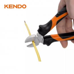 KENDO 10206 คีมปากเฉียง (ชุบโครเมียม/ด้ามหุ้มยาง) 180mm/7นิ้ว