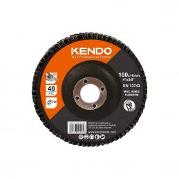 KENDO 75904041 T27 จานทรายซ้อนหลังแข็ง Φ100×16mm #40 (ราคาต่อแผ่น ขายครั้งละ 10 แผ่น)