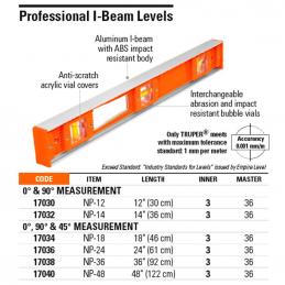 TRUPER 17036 ระดับน้ำอลูมิเนียม 24นิ้ว (NP-24) (ราคาต่ออัน ,ในกล่องบรรจุ 3 อัน)
