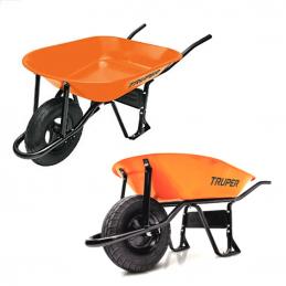 TRUPER 11740 รถเข็นปูน ถาดเหล็ก (สีส้ม) (ล้อ+โครง+ตะแกรง) ขนาด 16นิ้วx4นิ้ว ความจุ 65 ลิตร ยางลม (CAT-45ND)