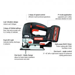 KEYANG JS20BLH-135V เลื่อยจิ๊กซอว์ไร้สาย 20V