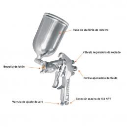 TRUPER 13061 กาพ่นสี กาบน ขนาดปาก 1.7 มม (PIPI-421) ขนาด 400ml