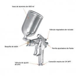 TRUPER 11095 กาพ่นสี กาบน แรงดันลม 30-50 PSI (PIPI-420) ขนาด 400ml