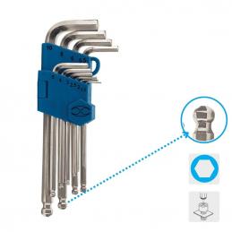 TRUPER 13644 ชุดประแจตัว กึ่งยาว L-6P หัวบอล 10ตัว/ชุด ขนาดมิล 1-10mm. [ALLX-10M]